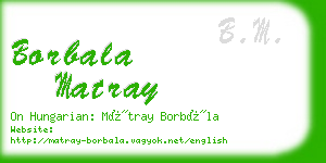 borbala matray business card